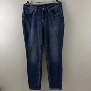 Earl Jeans Size 8 Petite 8P Rhinestone And Studs Bling Skinny Cotton Blend